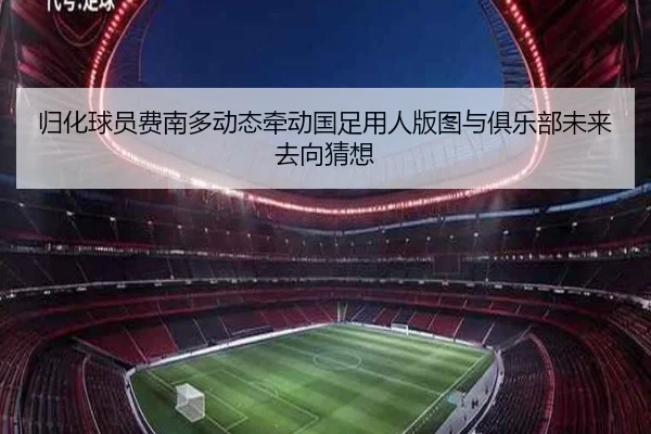 归化球员费南多动态牵动国足用人版图与俱乐部未来去向猜想